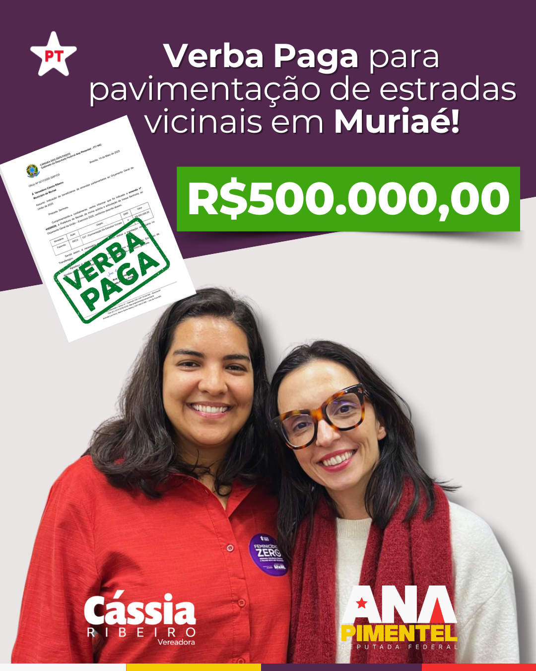 R$ 500 Mil Garantidos para Pavimentar Estradas em Muriaé