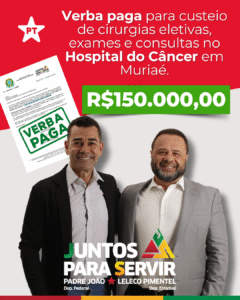 Padre João e Leleco destinam emenda ao Hospital de Muriaé